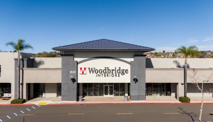 Storefront view of the Woodbridge Interiors store in Mission Valley, CA